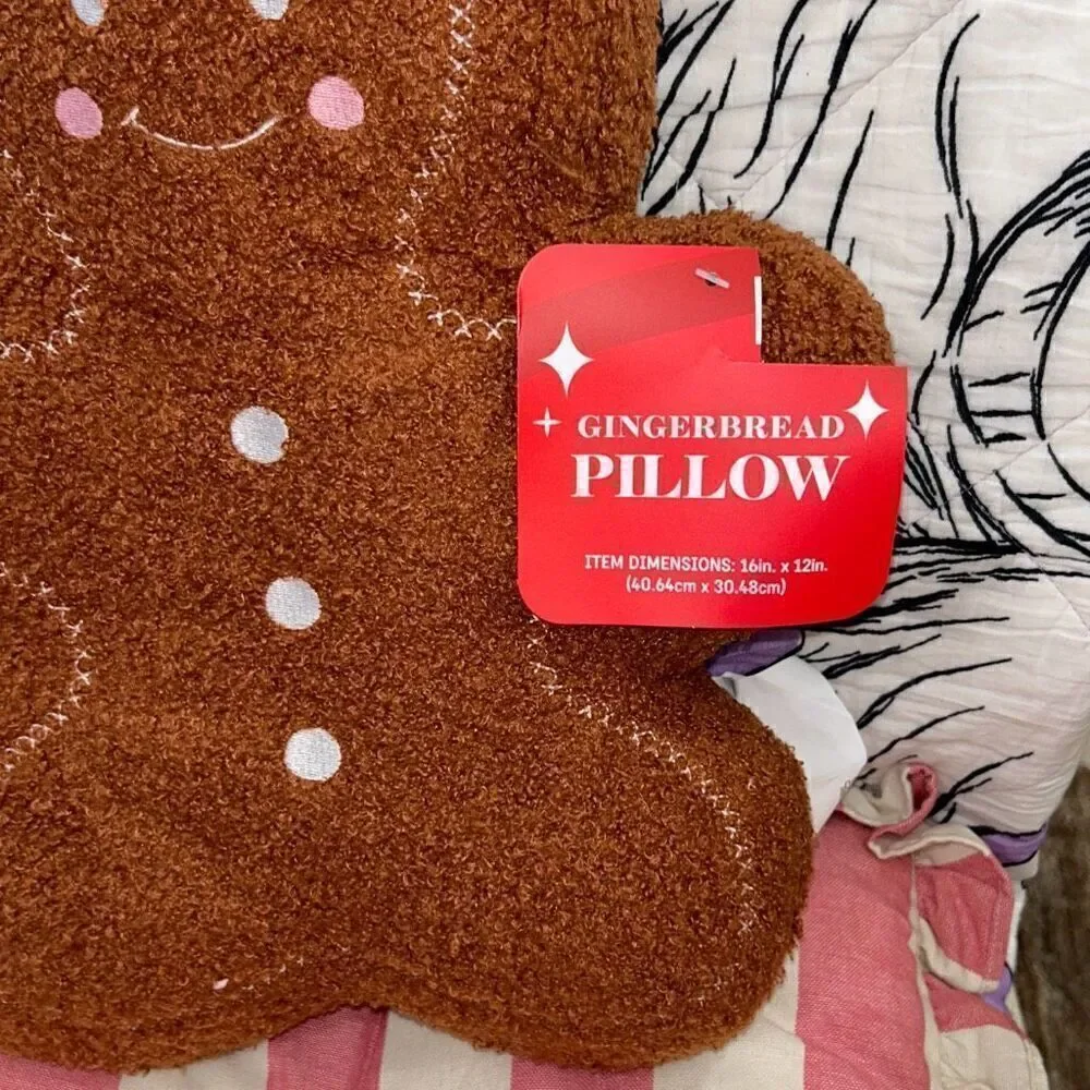 Viral gingerbread throw pillow